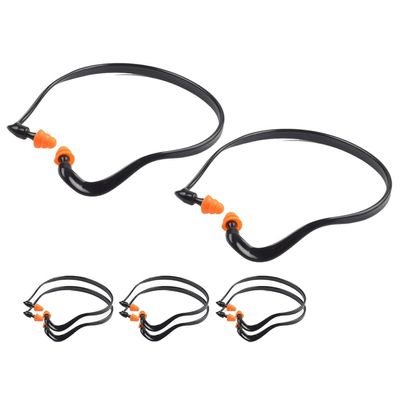 Knoruley 8 Pcs Ear Plugs Banded for Hearing Protection Reusable Washable Ear Protection with Silicone Tips for Lawn Mowing