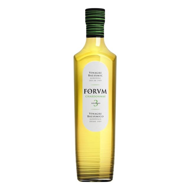 Forvm Chardonnay Vinegar 6 x 500ml | Spanish White Wine Vinegar | Aged in Oak Barrels | Ideal for Culinary Applications