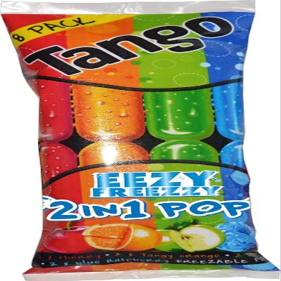 Tango 2in1 Freezer Ice Pops 120 x 75ml | Bulk Box of Freeze Lollies | Blue Raspberry, Cherry, Apple & Orange Flavours | Party & Event Refreshment