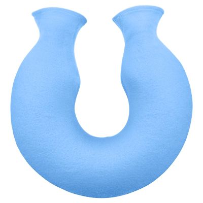 Reusable U-Shaped Hot Water Bottle with Soft Plush Cover Dual Nozzle Neck Heat Pack for Women Men, Relieves Tension and Fatigue, Ideal for Winter, Bedtime, and Office Use (Blue)