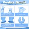 Reusable U-Shaped Hot Water Bottle with Soft Plush Cover Dual Nozzle Neck Heat Pack for Women Men, Relieves Tension and Fatigue, Ideal for Winter, Bedtime, and Office Use (Blue) view 3