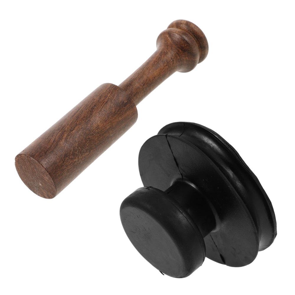 Toddmomy Peach Wood Sound Bowl Mallet Singing Bowl Mallet for Meditation Small Rubber Suction Cup Handle for Buddhist