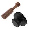 Toddmomy Peach Wood Sound Bowl Mallet Singing Bowl Mallet for Meditation Small Rubber Suction Cup Handle for Buddhist view 1