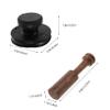 Toddmomy Peach Wood Sound Bowl Mallet Singing Bowl Mallet for Meditation Small Rubber Suction Cup Handle for Buddhist view 2
