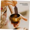 Toddmomy Peach Wood Sound Bowl Mallet Singing Bowl Mallet for Meditation Small Rubber Suction Cup Handle for Buddhist view 3