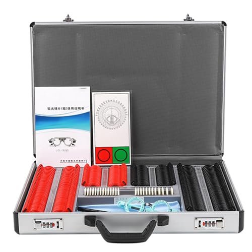 Optical Trial Lens Set for Optometry, Includes Aluminum Case and Trial Frame, Essential Optician Test Equipment for Professional Eye Examinations
