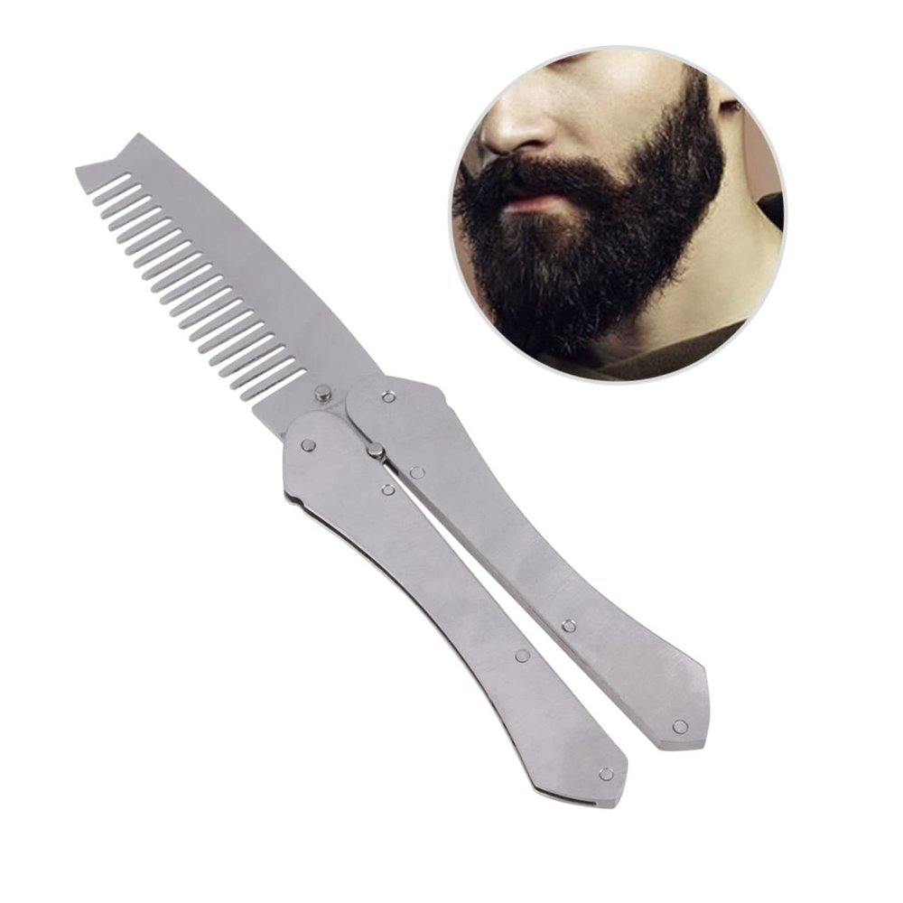 Baluue Men's Stainless Steel Beard Comb with Anti-static Feature and Broken-resistant Design Easy to Comb and Shape Mustache Or Beard Suitable for Home and Travel Use