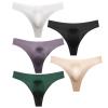 3 PCS Sexy Transparent Underwear Men Thongs Sports Fitness Letter Thin Hip Panties G-Strings Ice Silk Low Waist Seamless(Green 3PCS,M) view 4