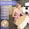 Cushious Heated Electric Blanket Throw 130x160cm, 10 Settings Heating,1-8h Timer Auto-Off, Overheat Protection, Machine Washable, Flannel and Sherpa Heated Blanket for Sofa Bed, Office view 4