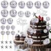 63 Pcs Disco Ball Cake Toppers kit,Mini Disco Balls,70s Themed Dance Party Supplies, 1970s Disco Ball Cake Picks Disco,For Happy Birthday Cake Toppers Christmas Party Ornament. view 1
