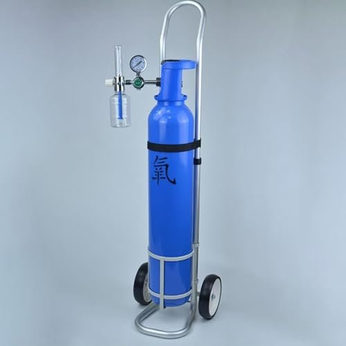 Rolling Oxygen Cylinder Cart - Durable Aluminum Alloy Holder with 2 Wheels for Home Use, Fits 12cm Diameter Gas Tanks