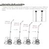 Rolling Oxygen Cylinder Cart - Durable Aluminum Alloy Holder with 2 Wheels for Home Use, Fits 12cm Diameter Gas Tanks view 3