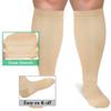 3 Pairs Plus Size Compression Socks For Women, Wide Calf Knee High Support Socks Running (4XL,3PCS-8) view 4