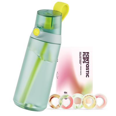 AIR UP water bottle Click Turtle Green original starter set with pods in 5 flavors | 600ml drinking bottle with sugar-free flavoring | dishwasher-safe, BPA-free
