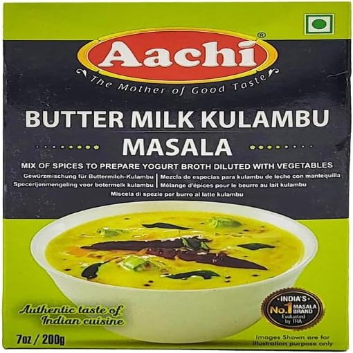 Aachi's Buttermilk Kulambu Masala 200G Mix of Spices, Authentic Taste of Indian Cuisine Product of India Pack of 2