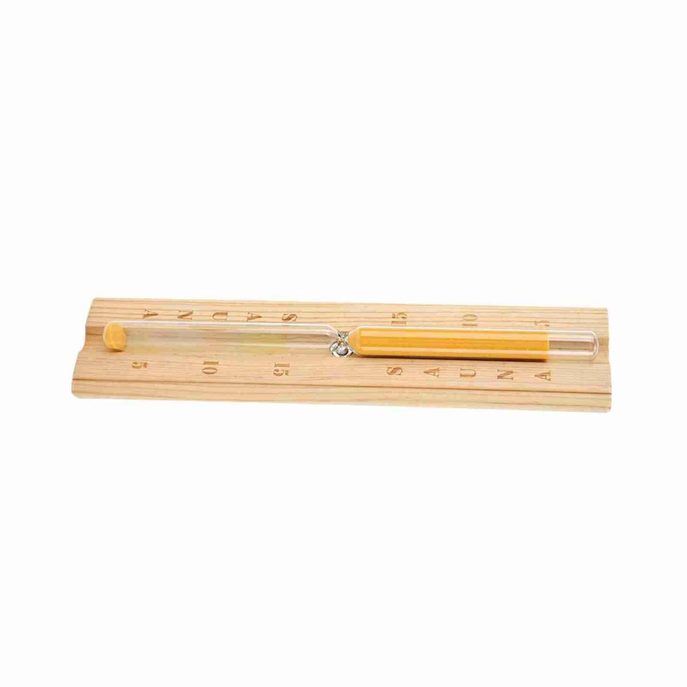15 Minutes Sauna Hourglass Sand Timer for Home Decoration, Made of Eco-friendly Solid Wood and Glass, Easy to Install, Keep Track the Length of Your Sauna Session,