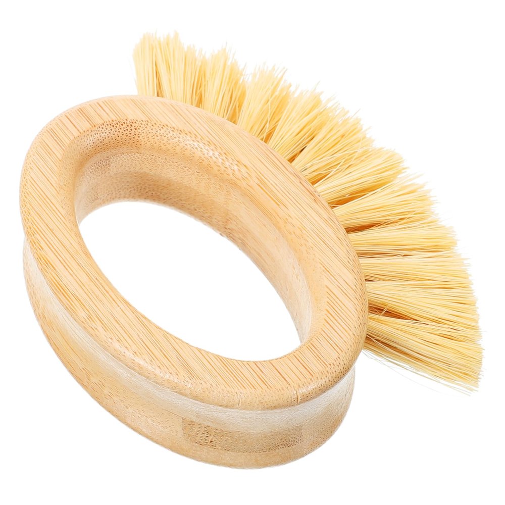 CALLARON Bamboo Cleaning Brush for Men Shaving Beard Brush Natural Bristles Portable Hair Salon for Travel Use