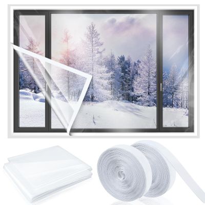 Window Insulation Film, Winter Kit, Wind Protection Window Cover, Heat Insulation for Aluminium, Sliding, Barracks and Bathroom , Protects Against Cold Drafts and Reduces Heating Costs