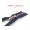 1PC 5# 70/90cm Light Gold Tooth Metal Zipper Metal Rotary Slider Double Side Puller Open-End Zipper DIY Garment Sew Zips(Coffee,70cm) view 2