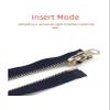 1PC 5# 70/90cm Light Gold Tooth Metal Zipper Metal Rotary Slider Double Side Puller Open-End Zipper DIY Garment Sew Zips(Coffee,70cm) view 3