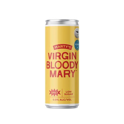 Martys Virgin Bloody Mary Spicy | 12 x 250ml Cans | Award-Winning | Bold, Umami Flavour | No Added Sugar | Vegan | Gluten-Free | Perfect for Brunch Cocktails & Micheladas