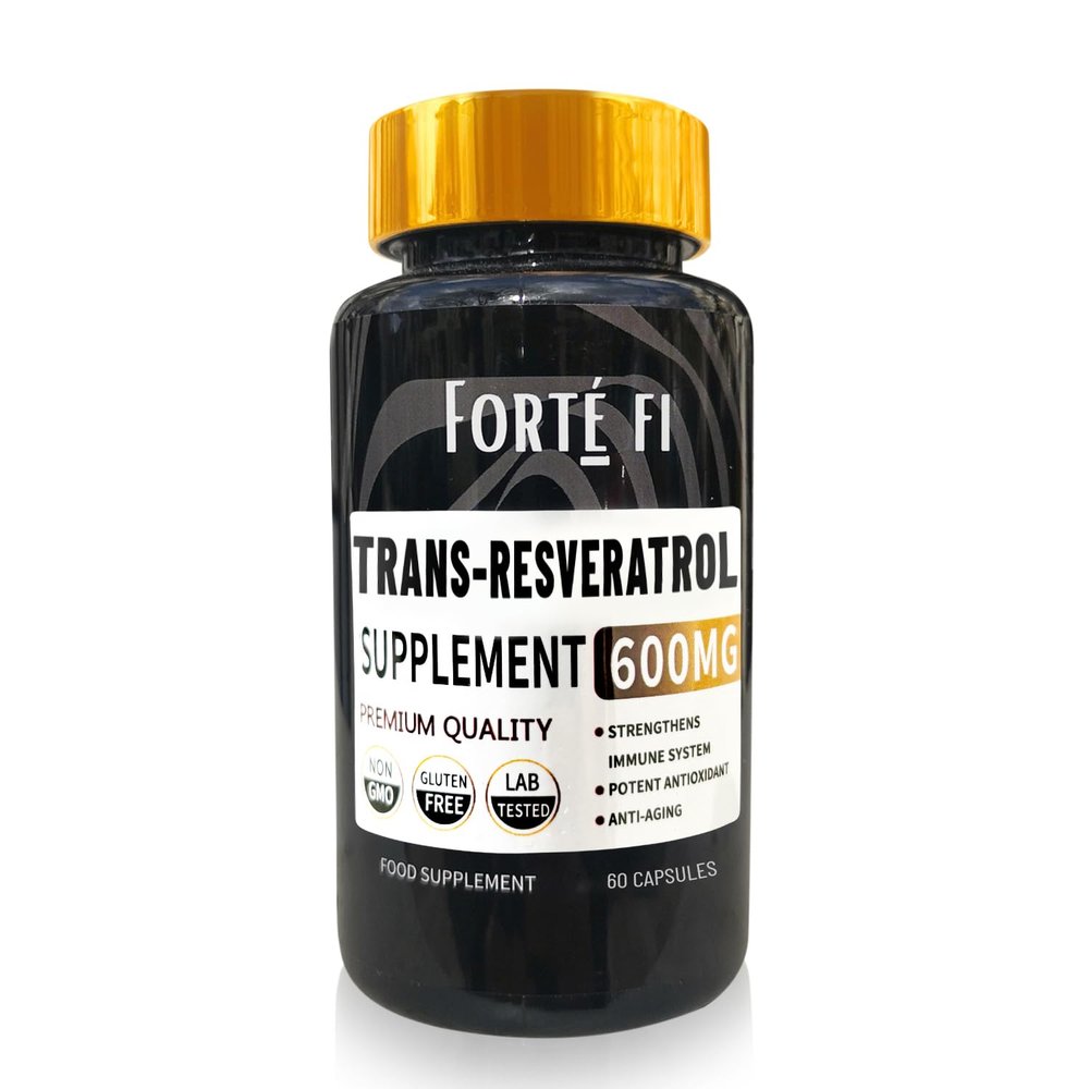 Trans-Resveratrol Supplements High Strength Trans Resveratrol Antioxidant Supplement Supports Longevity, Cellular Health & NAD+ Levels 60 Capsules