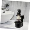 CALLARON 2pcs Shaving Brush and Stand Holder Black Plastic Shave Tool Display Rack for Men Bathroom Shaving Accessories view 3