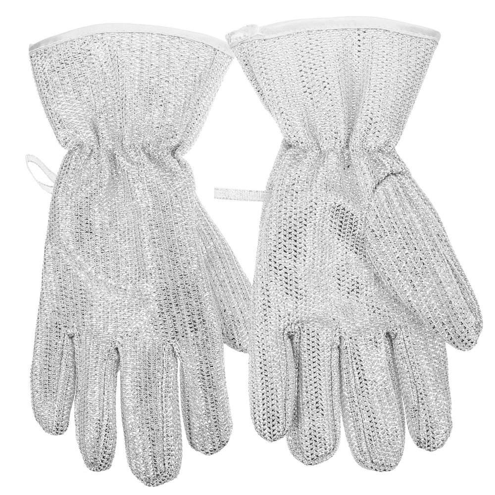 CALLARON Silver Dishwasher Gloves Made of Tinfoil Cloth and Rubber for Washing Dishes and Handling Pots Protective Barrier and Comfortable Touch