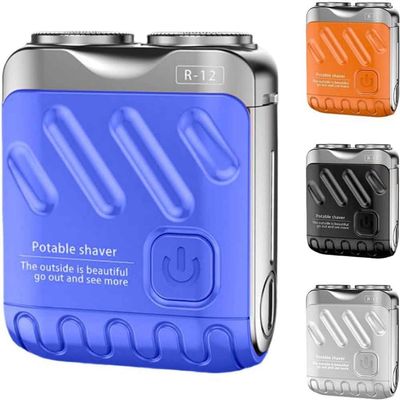 2025 New Beard Shaver Mini and Portable Suitcase Design, R-12 Luggage Electric Shaver, Portable Razor Traveller Mini Shaving for Men Waterproof, Men's Favorite Mini Electric Shavers,Blue