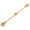 Warmhm Intricately Carved Brass Ghee Spoon for Pouring Ghee with Ethnic Tibetan Design Antique Style Ritual Spoon in Ceremonial Use view 1