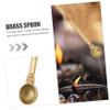 Warmhm Intricately Carved Brass Ghee Spoon for Pouring Ghee with Ethnic Tibetan Design Antique Style Ritual Spoon in Ceremonial Use view 4