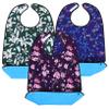 BESTYASH 3pcs Adult Bibs for Eating Waterproof Polyester Mealtime Bibs with Adjustable Neck and Easy to Clean Design for Elderly and Adults, Beautiful Printed Clothing Protectors view 1