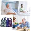 BESTYASH 3pcs Adult Bibs for Eating Waterproof Polyester Mealtime Bibs with Adjustable Neck and Easy to Clean Design for Elderly and Adults, Beautiful Printed Clothing Protectors view 3
