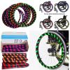 1 Pair Wheelchair Push Rim, Stylish 20/22/24 Inch Color Block Silicone Wheelchair Push Rim Covers, Non-slip Wear-Resistant Hand Accessories, for Four Seasons, Improve Grip and Traction(Orange black,24 view 4