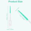 ACSKD Dental Floss Picks, 200 Count, Soft Rubber Brush Head, Interdental Brushes with Convenient Carry Case,Dual-Ended Toothpick Travel Teeth Cleaning Tools (Green) view 2
