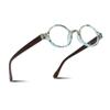 2SeeLife Small Round TR-90 Reading Glasses for Men & Women - Narrow-Medium Fit, Sturdy Frame, Spring Hinges, Retro Readers, Aqua Blue, +2.50