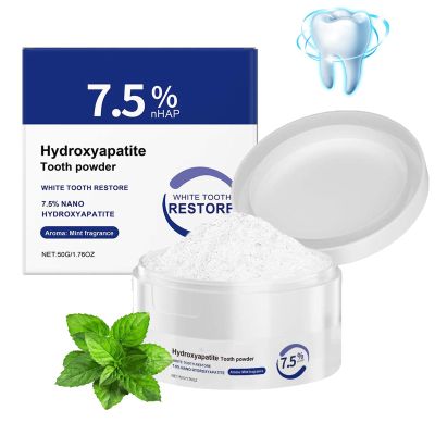 Hydroxyapatite Tooth Powder, 50g Hydroxyapatite Powder for Teeth, Natural Enamel Repair and Whitening Teeth Care, Fluoride-Free, Stain Removal, Hydroxyapatite Toothpaste for Sensitive Teeth (1)