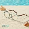 2SeeLife Small Round Reading Glasses for Men & Women Narrow-Medium Fit, Sturdy Frame, Spring Hinges, Premium Retro Readers, Aqua Blue, +1.50 view 2