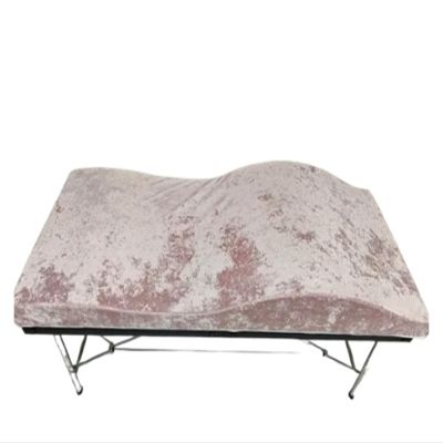 Curved Beauty Salon Mattress for Eyelash Extensions - Velvet Table Topper, Foam Mattress for Salon Beds, Ice Pink Curved Bed Cushion