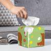 Salelf Happy Chicken Family for Square Tissue Box Set, Delicate Tissue Box Organizer with Bottom, Decorative Organizer for Desktop, Bathroom, Dedroom, Hotel, Office view 1
