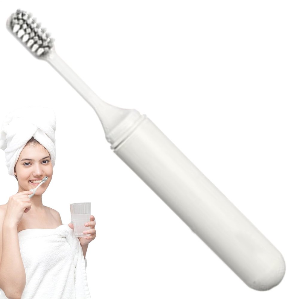 Travel Toothbrush | Compact Folding Toothbrush for Camping and Travel | Soft Bristles with Removable Head Portable Cleaning Tool for Hiking Camping Travel