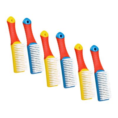 FRCOLOR 6pcs Shoe and Clothes Cleaning Brushes Set with Sturdy Plastic Handles, Sturdy Bristles That Will Not Break Clothes or Shoes, for Laundry and Household Use in Kitchen and Bathroom
