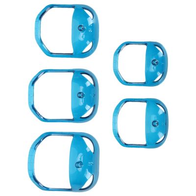 Precise Goatee Beard Shaper Tool - 5Pcs Transparent Blue Mustache Styling Template with Convenient Scale & ABS Material, Ideal for Symmetrical Beard Styling at Home or Travel