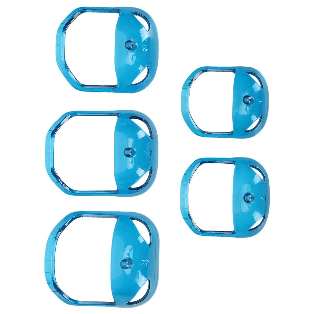 Precise Goatee Beard Shaper Tool - 5Pcs Transparent Blue Mustache Styling Template with Convenient Scale & ABS Material, Ideal for Symmetrical Beard Styling at Home or Travel