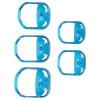 Precise Goatee Beard Shaper Tool - 5Pcs Transparent Blue Mustache Styling Template with Convenient Scale & ABS Material, Ideal for Symmetrical Beard Styling at Home or Travel view 1