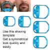 Precise Goatee Beard Shaper Tool - 5Pcs Transparent Blue Mustache Styling Template with Convenient Scale & ABS Material, Ideal for Symmetrical Beard Styling at Home or Travel view 3