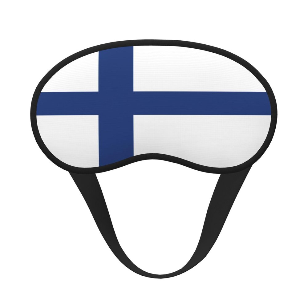 Finnish Flag Print Unisex Blackout Sleep Mask Comfortable Eye Mask for Travel Meditation Sleep Travel