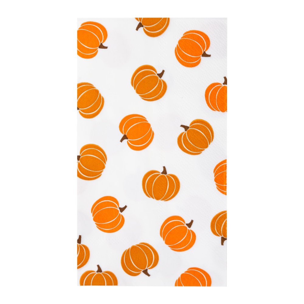 100Pcs Pumpkin Guest Napkins Fall Decor Pumpkins Paper Napkin Thanksgiving Disposable Bathroom Hand Towels for Autumn Harvest Friendsgiving Seasonal Table Decor Party Supplies