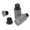 Aluminum Foil Coffee Capsules Seal Lids Freshness Assurance for Coffee Lovers with 50 Pods, Spoon and Brush (Black)