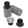 Aluminum Foil Coffee Capsules Seal Lids Freshness Assurance for Coffee Lovers with 50 Pods, Spoon and Brush (Black) view 4